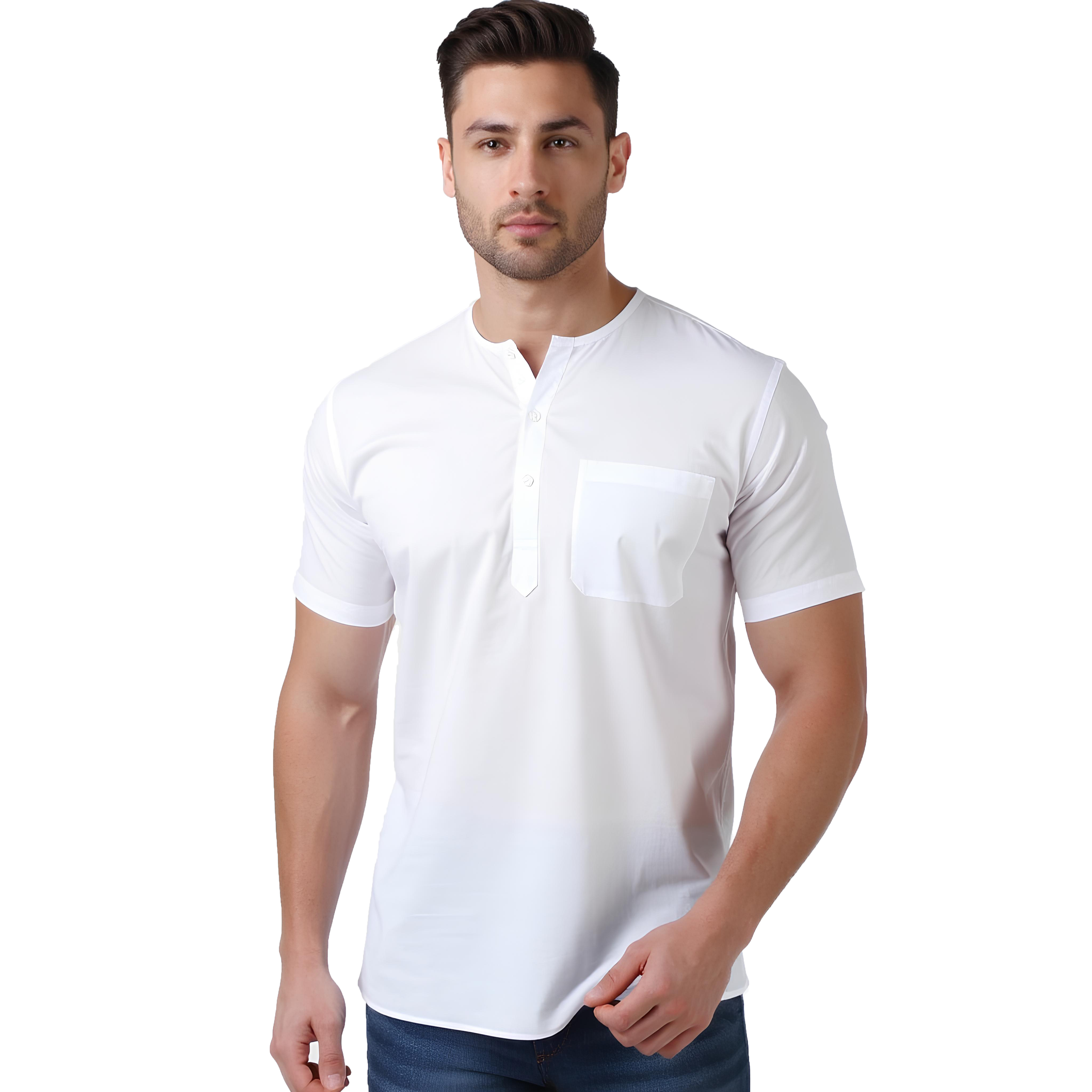 Men's Ethnic Short Kurta  100% Cotton  Product Image