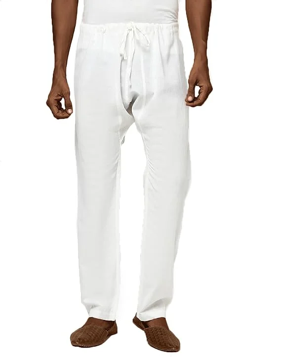 Men's Solid White Pyjama Product Image