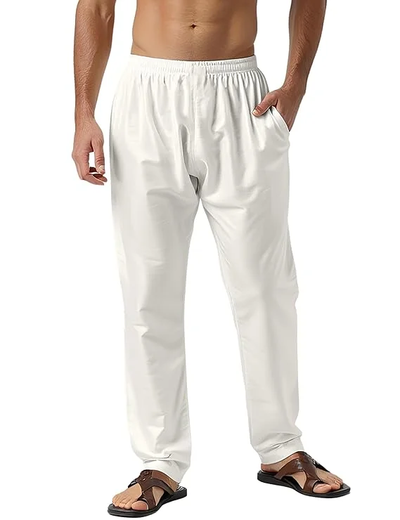 Men's Cotton Silk Pajama with Pockets Product Image